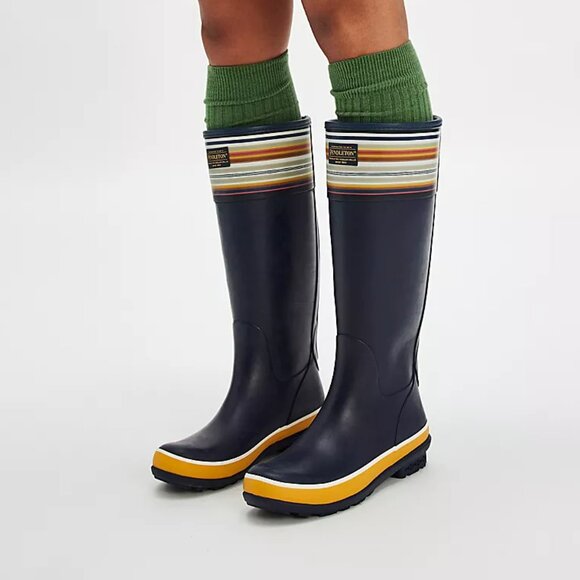 NEW PENDLETON Bridger Striped Tall Rain Boots FOR women in navy 7254j2 - Picture 1 of 14